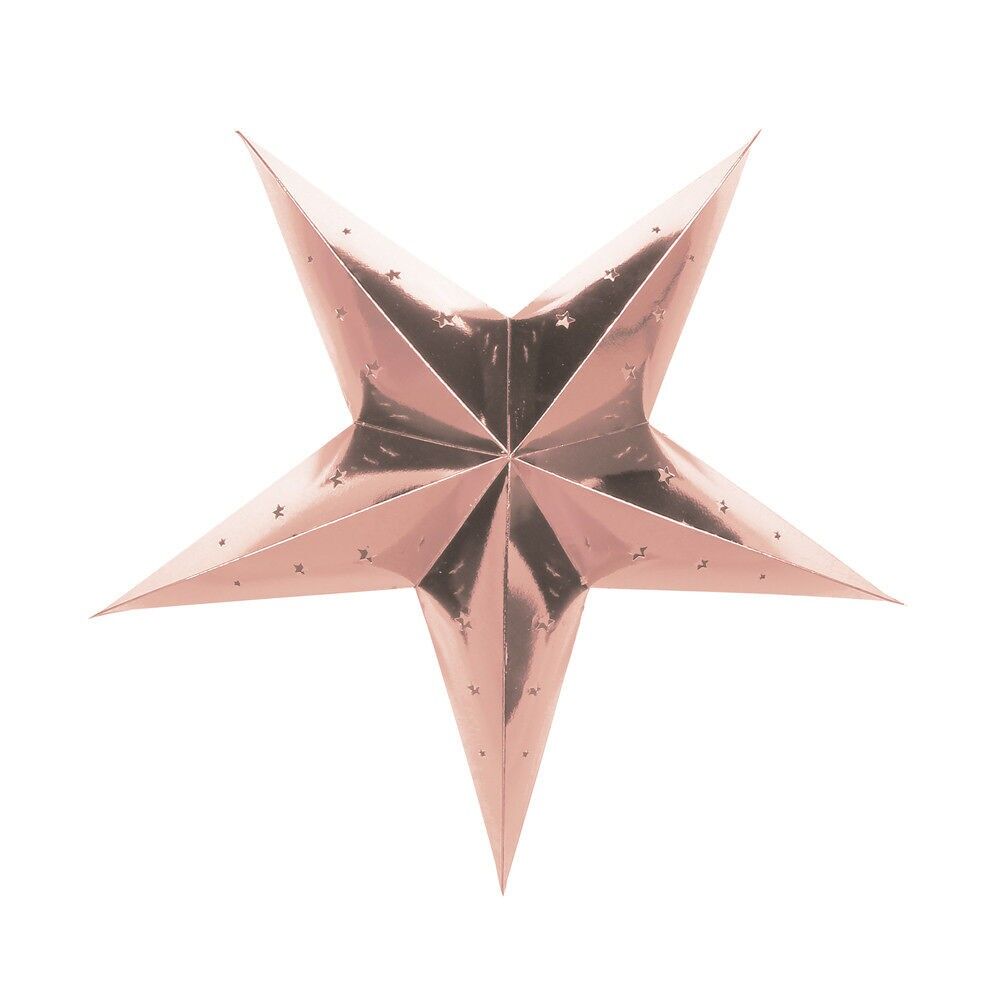 LANTERNA A STELLA ORO ROSA DA 30 CM