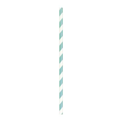 SET 10 PAILLES VERT MENTHE RAYURES BLANCHES