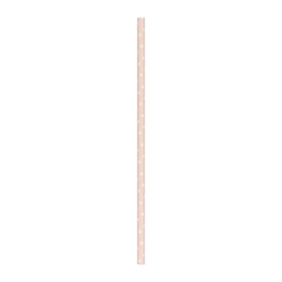 SET OF 10 PASTEL PINK STRAWS WITH WHITE DOTS