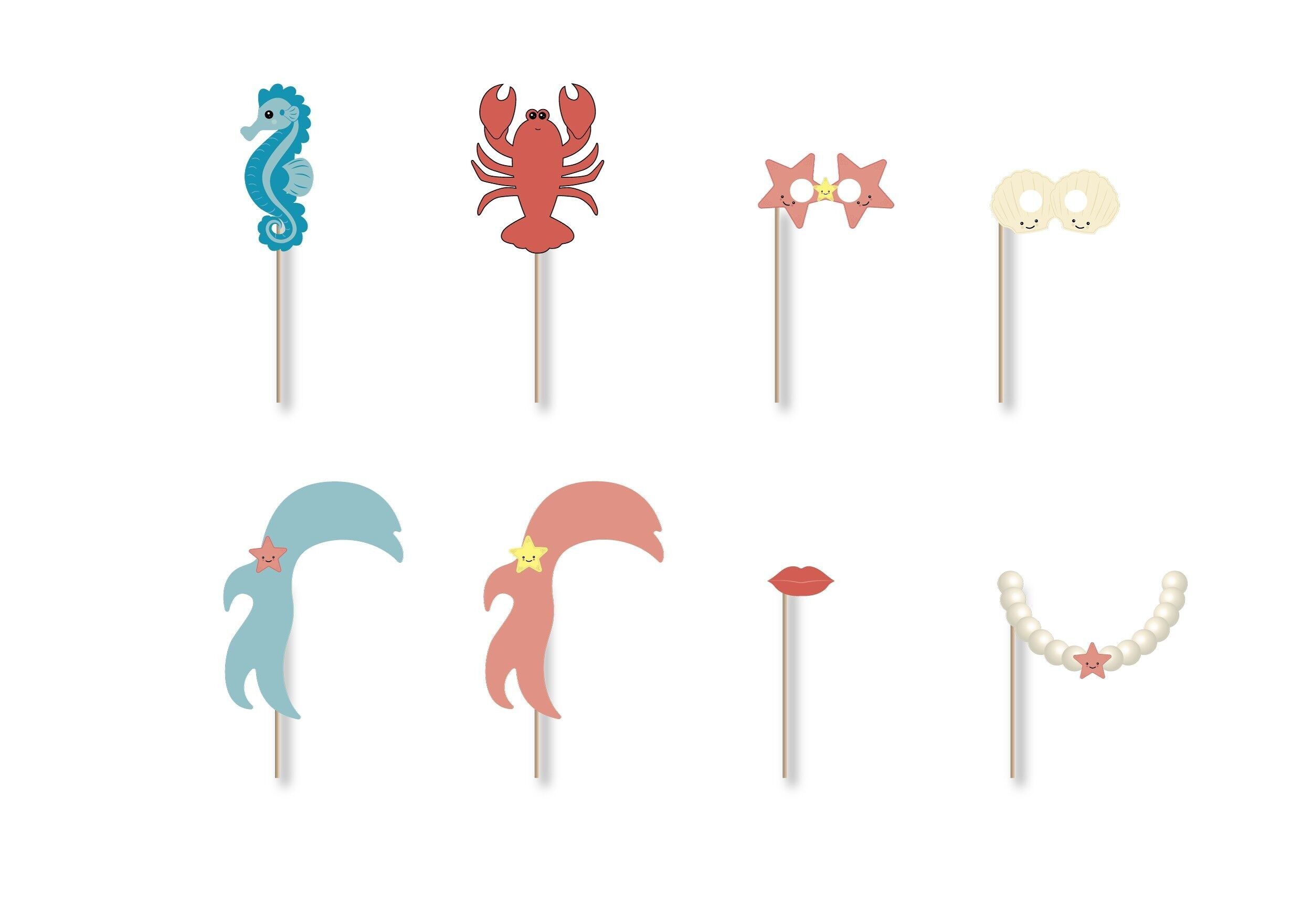 Photobooth sotto il mare 8 pezzi