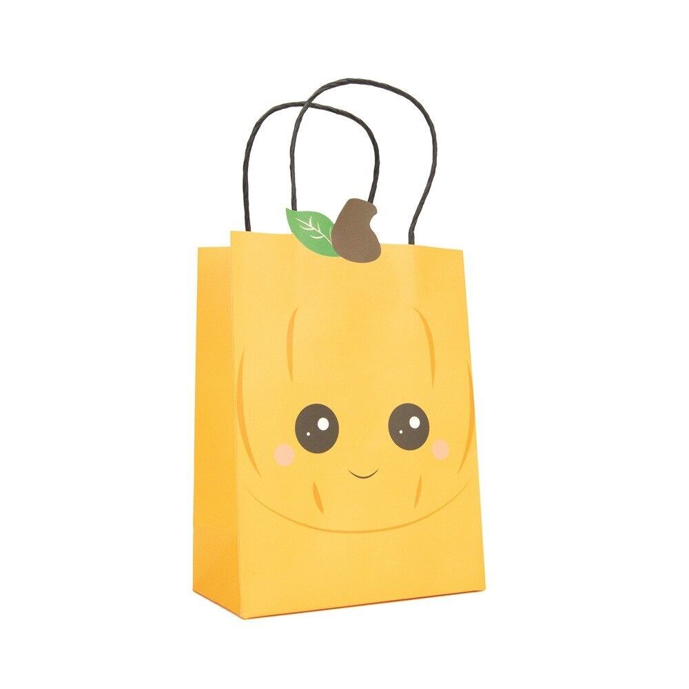 4 SACCHETTI DI CARTA PER DOLCETTO E SCHERZO A FORMA DI ZUCCA