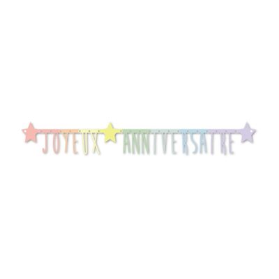 MULTI AND GOLD LETTERS GARLAND HAPPY BIRTHDAY 1.60M