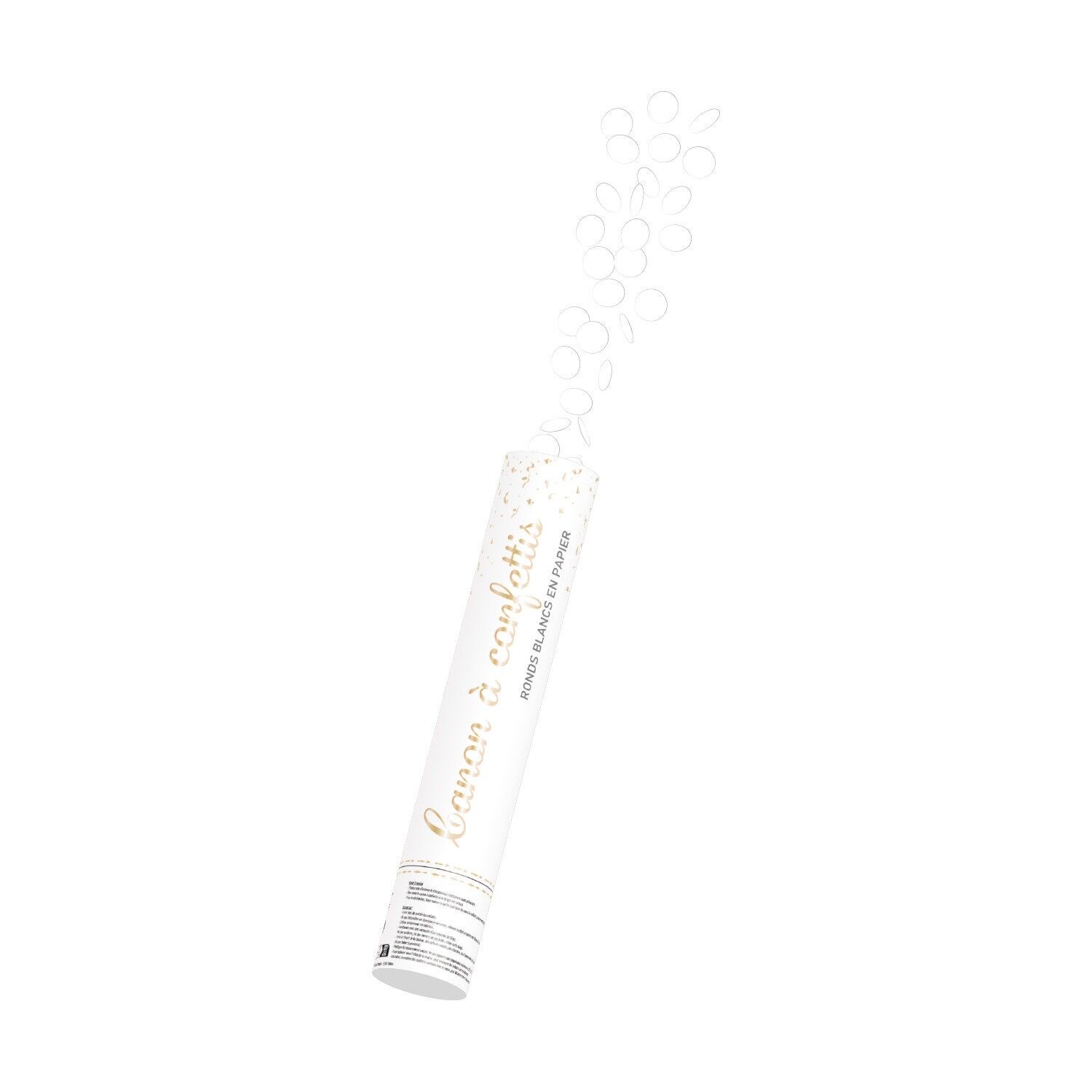 CANNONE PER CORIANDOLI BIANCHI DA 28 CM