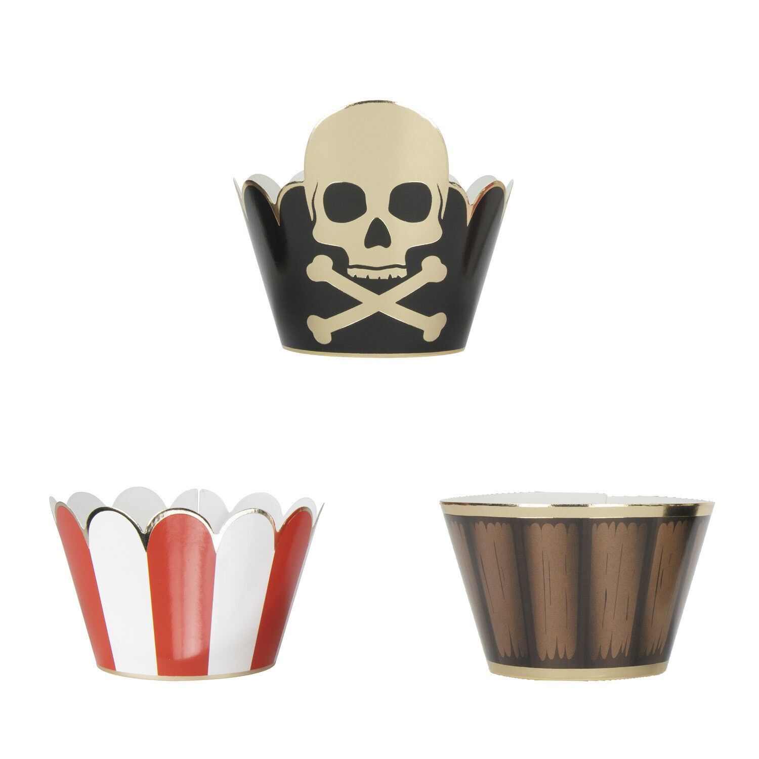 PIRATE CUPCAKE WRAPPERS X 6