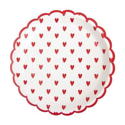 ASSIETTES FESTONNEES PETITS COEURS 23CM X 8