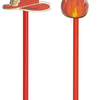 SET DE 10 PAILLES POMPIERS