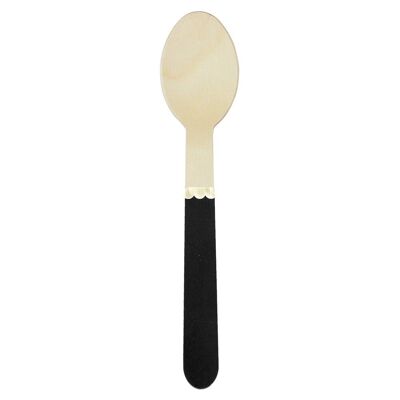 PICCOLI CUCCHIAI DI LEGNO NERI X 8
