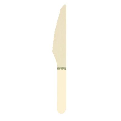 PICCOLI COLTELLI IN LEGNO GIALLO PASTELLO X 8