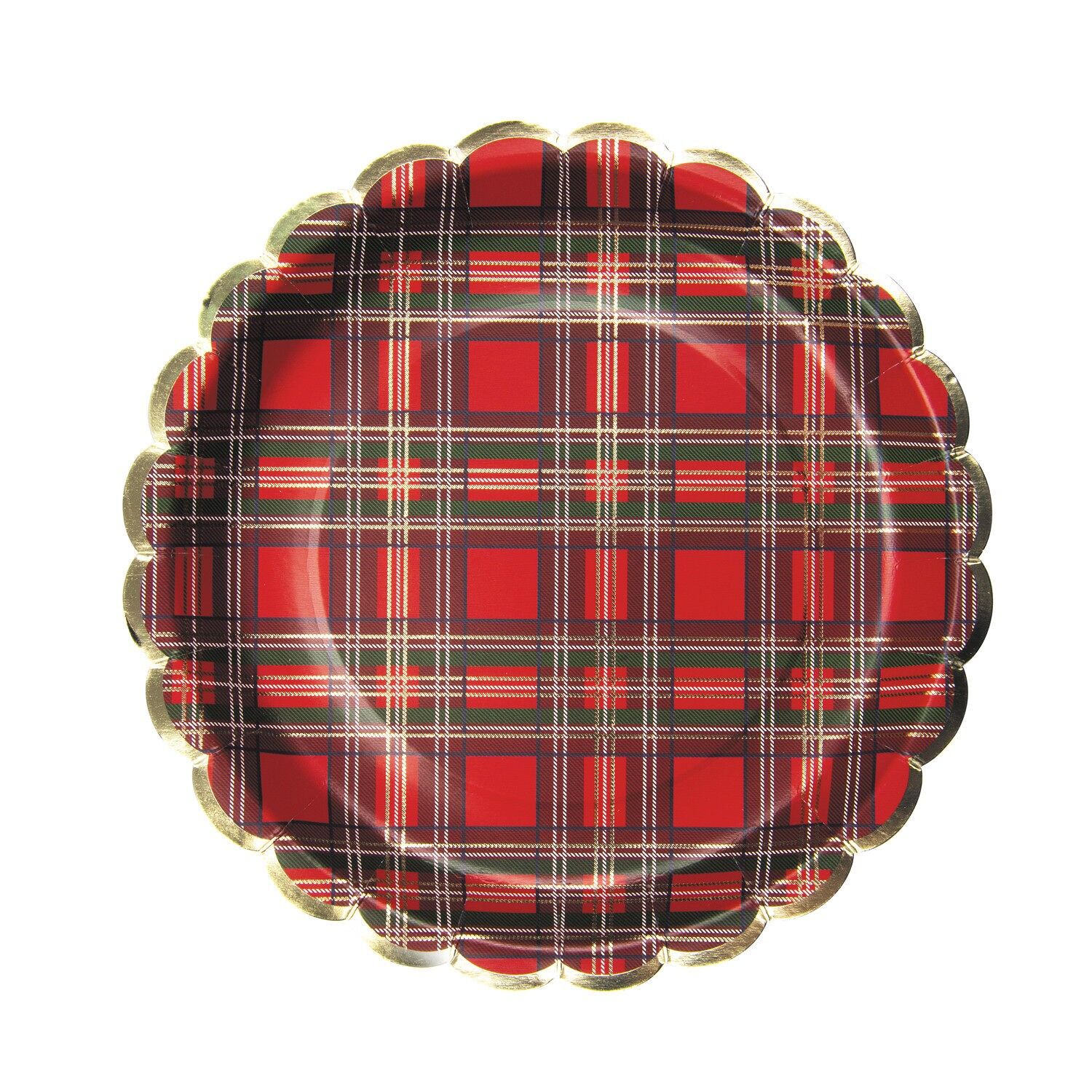 PIATTI SMERLATI TARTAN E ORO 23CM X 8