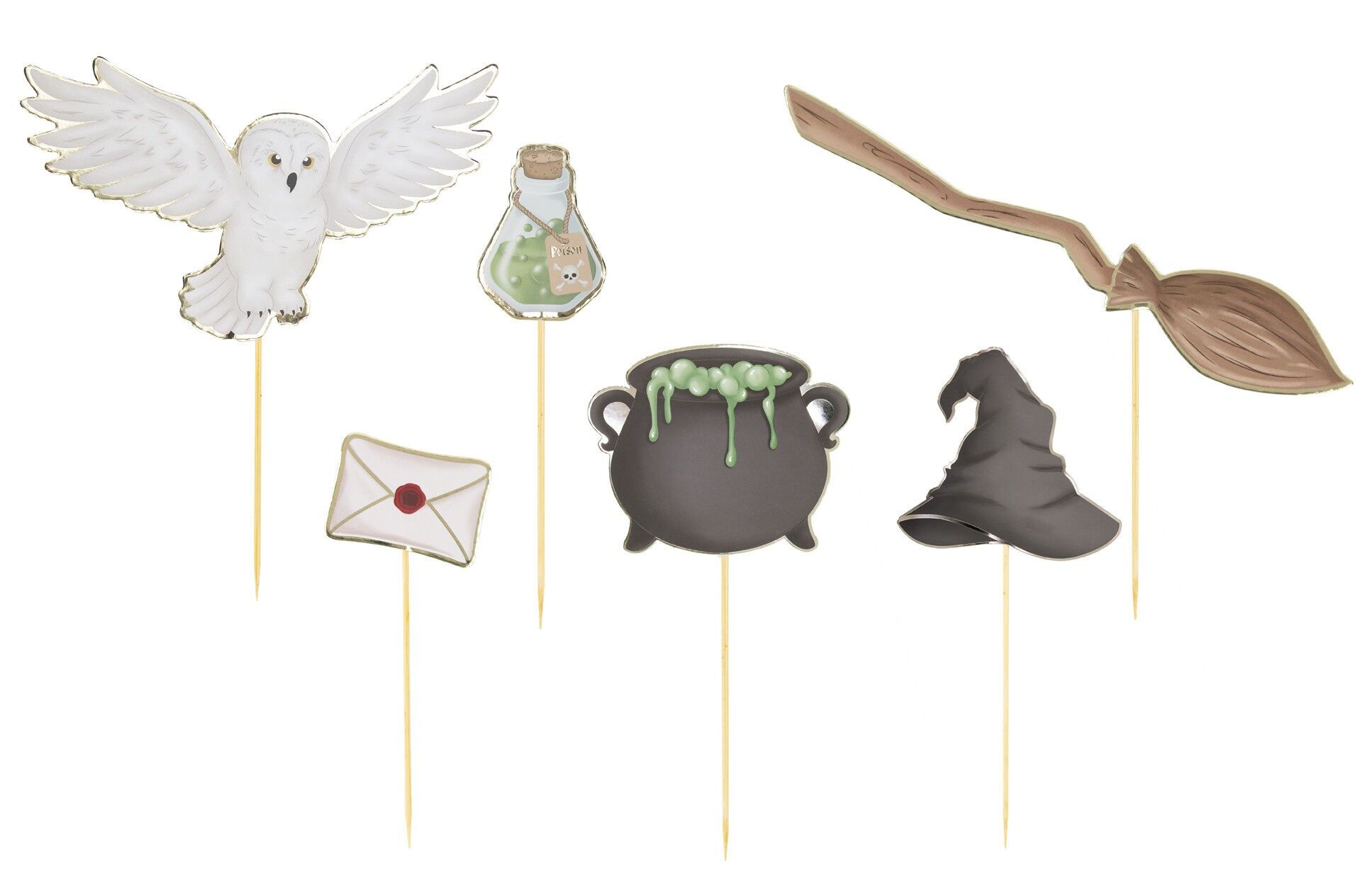 SET DI 6 DECORAZIONI PER TORTE APPRENDISTA STREGONE