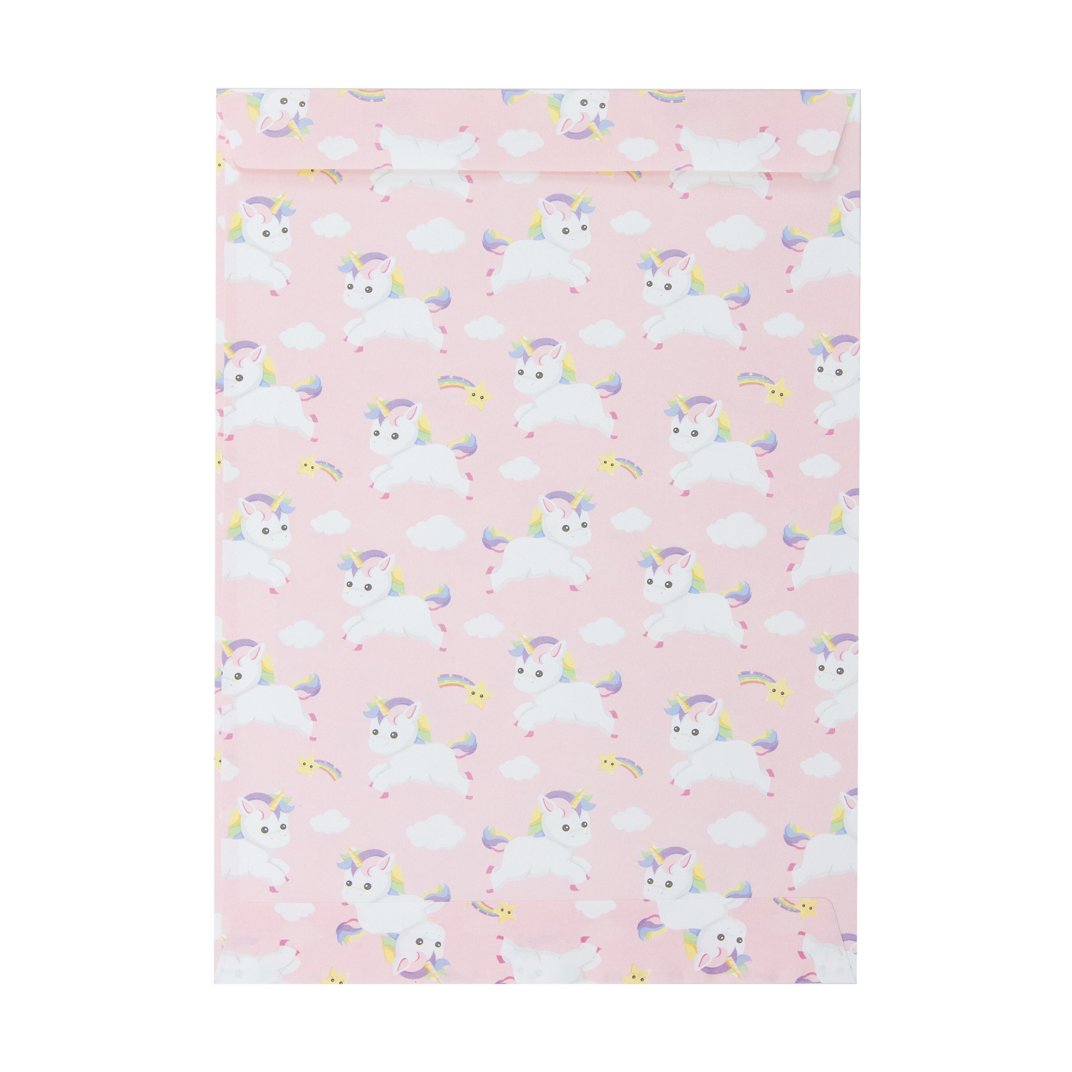 8 SACCHETTI DI CARTA A FORMA DI UNICORNO PER BAMBINI