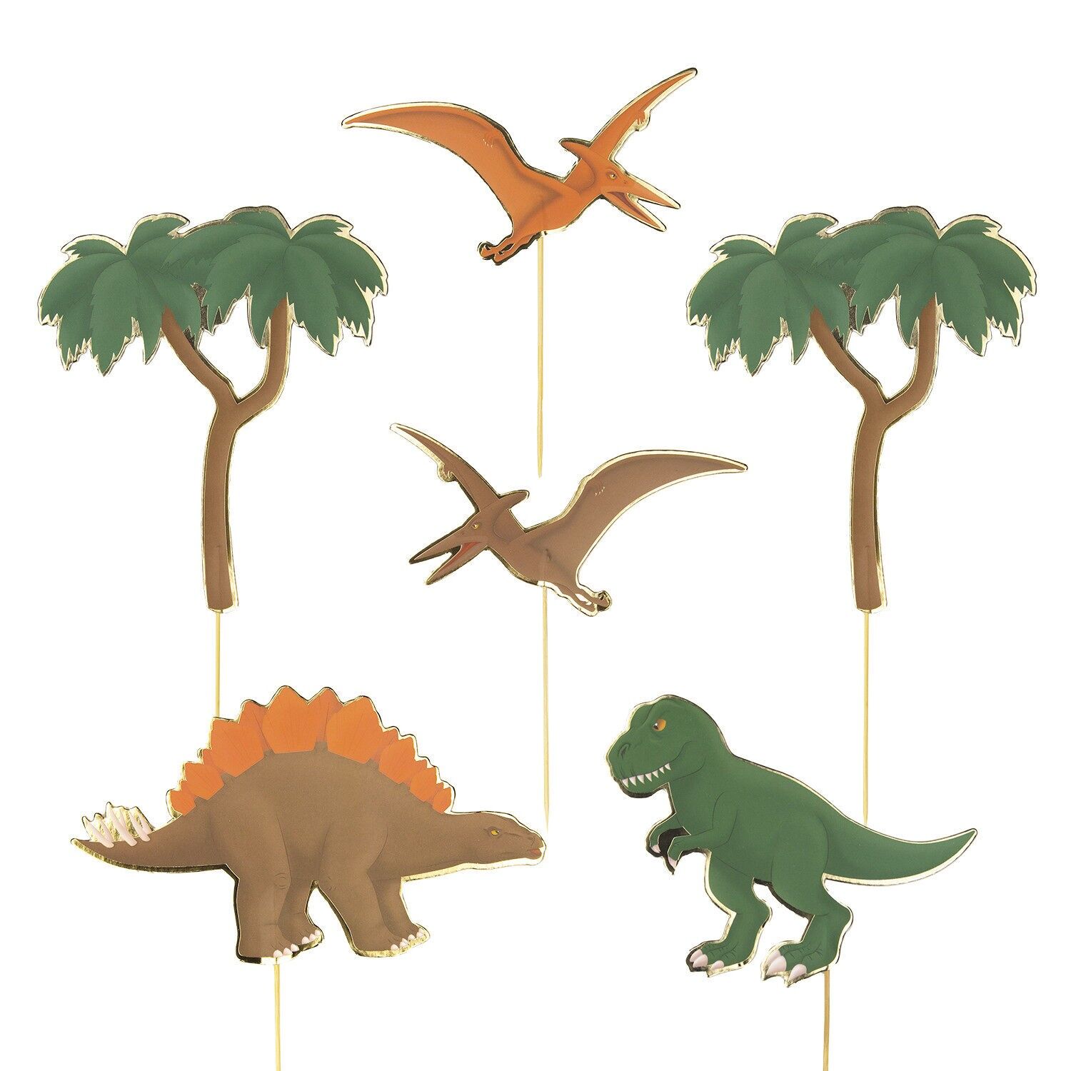 SET OF 6 DINO CAKE DECORATIONS