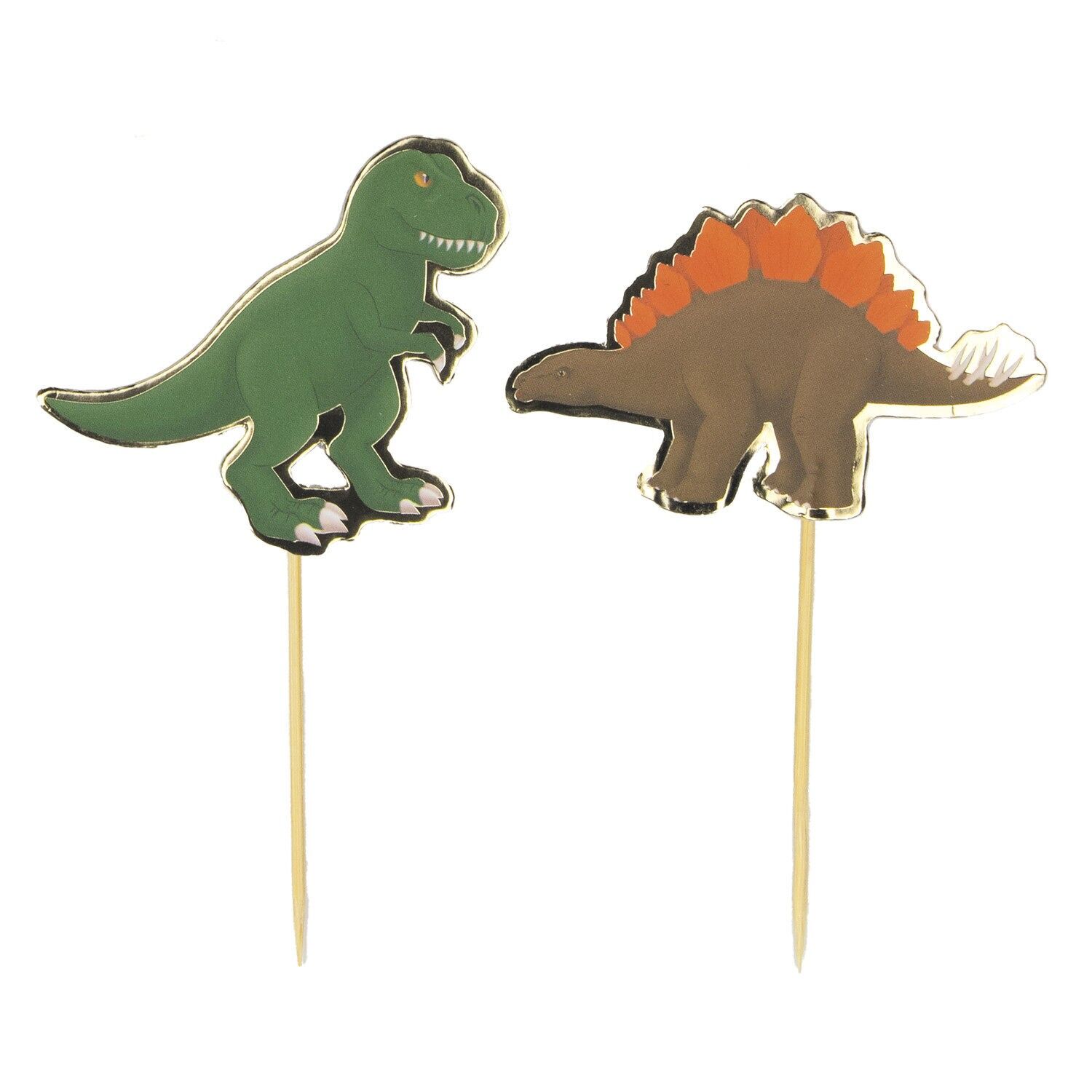 STUZZICHINI DA COCKTAIL A FORMA DI DINOSAURO X 10