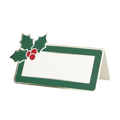 MARCADORES DE LUGAR DE NAVIDAD HOLLY X 8 PIEZAS