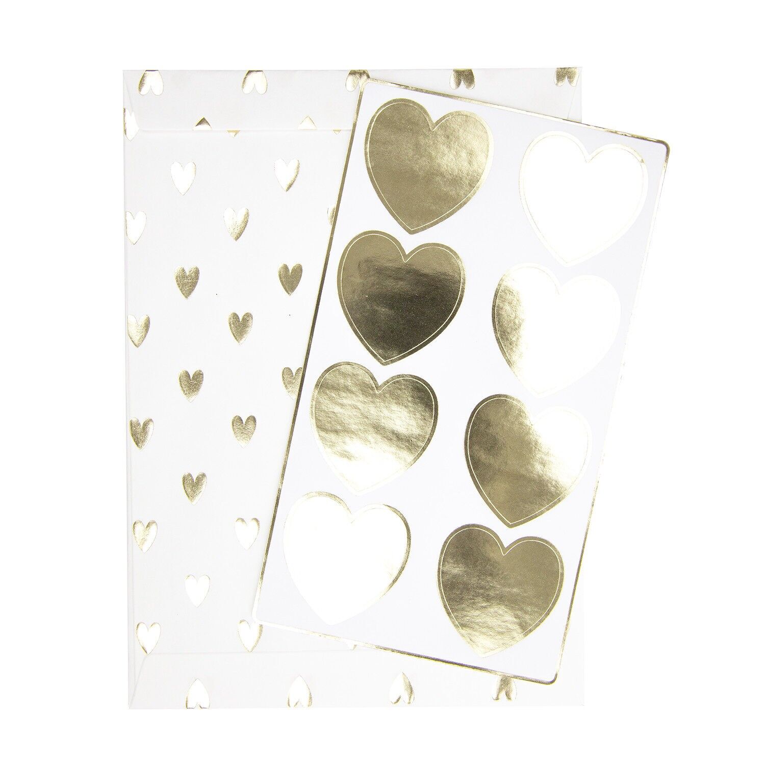PICCOLI SACCHETTI DI CARTA A FORMA DI CUORE ORO X 8 PZ