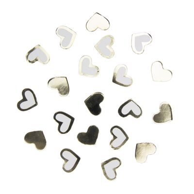 WHITE AND GOLD HEARTS TABLE CONFETTI