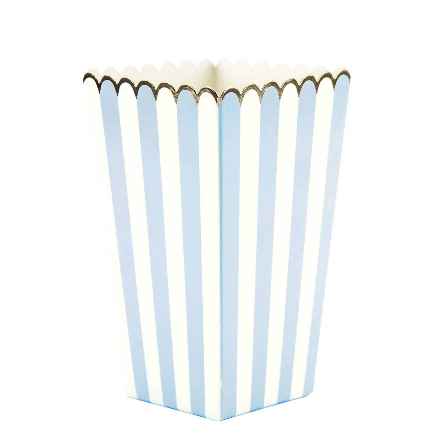 Pastellblaue und goldene Popcornboxen x 8
