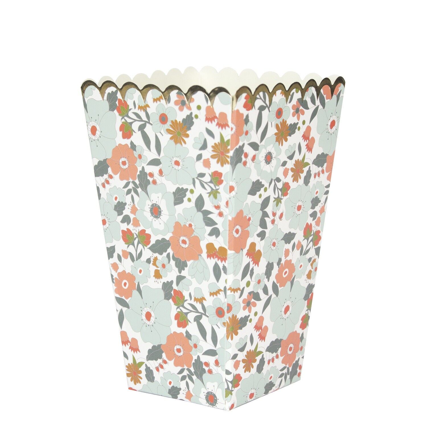 Popcornschachteln mit Blumen und Gold, 8 Stück