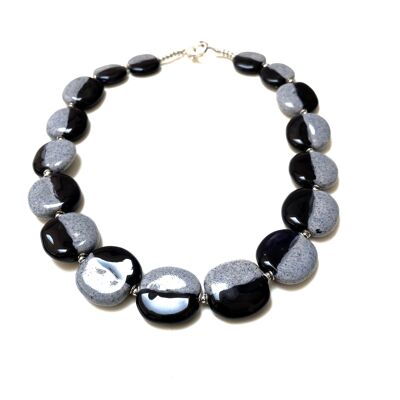 KAZURI | Pitapat necklace 17" Night | Ceramic | Handmade | Fairtrade