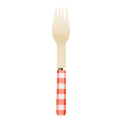 SMALL WOODEN GUINGUETTE FORKS X 8