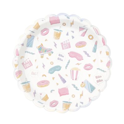 PYJAMA PARTY SCALLOPED PLATES 23CM X 8