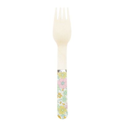 SMALL SHABBY WOODEN FORKS X 8