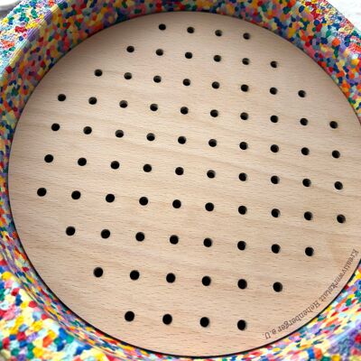 Lochplatte | Aktivitätsplatte kompatibel mit Stapelstein® – Montessori inspiriertes Spielzeug aus Holz – Motorikspiel & Rollenspiel Zubehör – Kinder Lernspielzeug