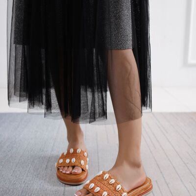 Mules Bohèmes à Coquillages – Semelle Confort