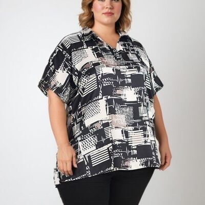 Blusa estampada de talla grande (C6221)