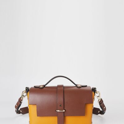 Sac TIC en cuir grainé M-TOPAZE/CHOCO