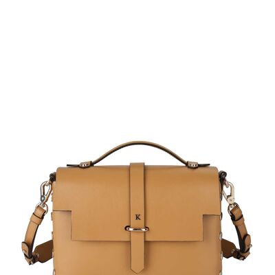 Sac TAC en cuir lisse L- CAMEL CLAIR