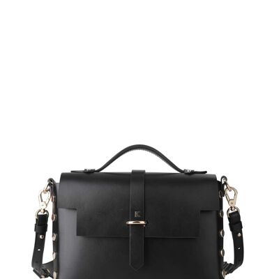 Sac TAC en cuir lisse L- NOIR