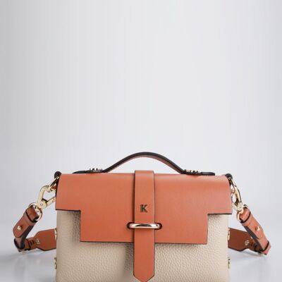 Sac TOY en cuir grainé S - BEIGE/CAMEL