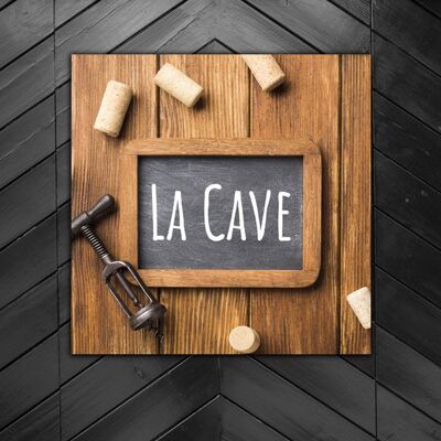 La Cave N°2 – Plaque PVC avec impression sur adhésif longue durée – 15 x 15 cm