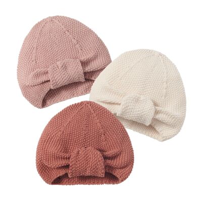 Lot de 2 turbans bébé cuivre + naturel