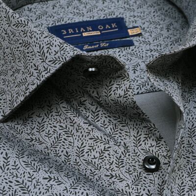 Camicia floreale - Nero e grigio
