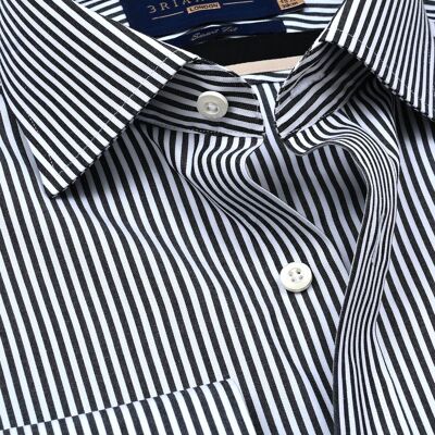 Camicia a righe nere color caramella