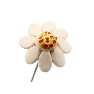 Fiore di camomilla in ceramica bianco 3 cm