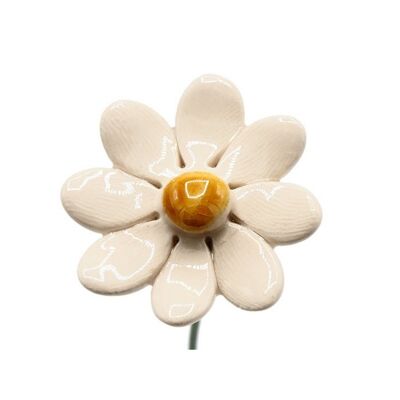 Gänseblümchenblume aus Keramik klein weiß 3,5 cm