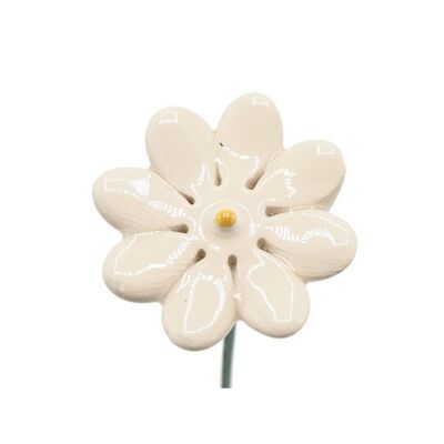 Fleur de marguerite en céramique mini Blanc 2,5 cm