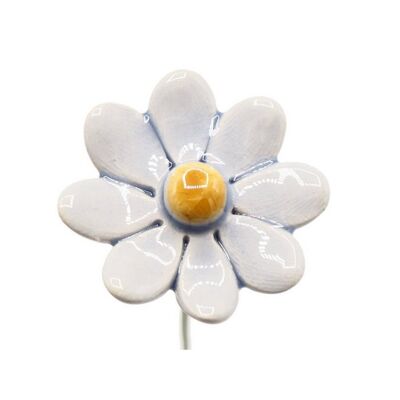 Daisy flower ceramic small light blue 3.5 cm