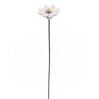 Marguerite fleur céramique petite bleu clair 3,5 cm 2