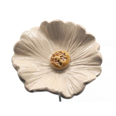 Fiore di fiordaliso in ceramica bianco 5cm