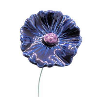 Bleuet fleur céramique bleue 5 cm