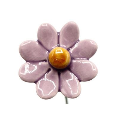 Daisy flower ceramic small lilac 3.5 cm