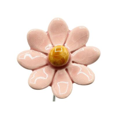 Marguerite fleur céramique petite rose 3,5 cm