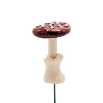 Brochette de plante en céramique champignon 9 cm