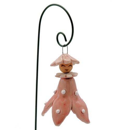 Bloemenmeisje lichtroze witte stip 6cm