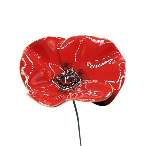 Poppy flower ceramic large 7.5 cm