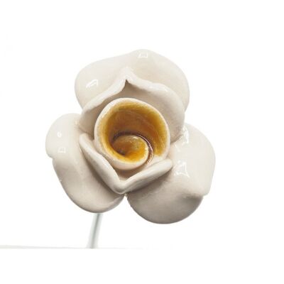 Rose flower ceramic white 3.5 cm